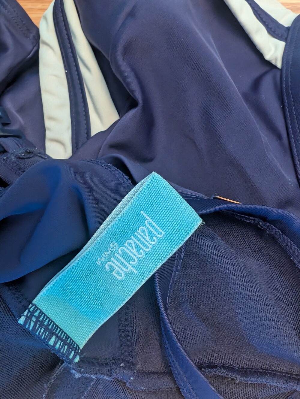 Panache Navy One-Piece Swimsuit with White Trim - Picture 8 of 9